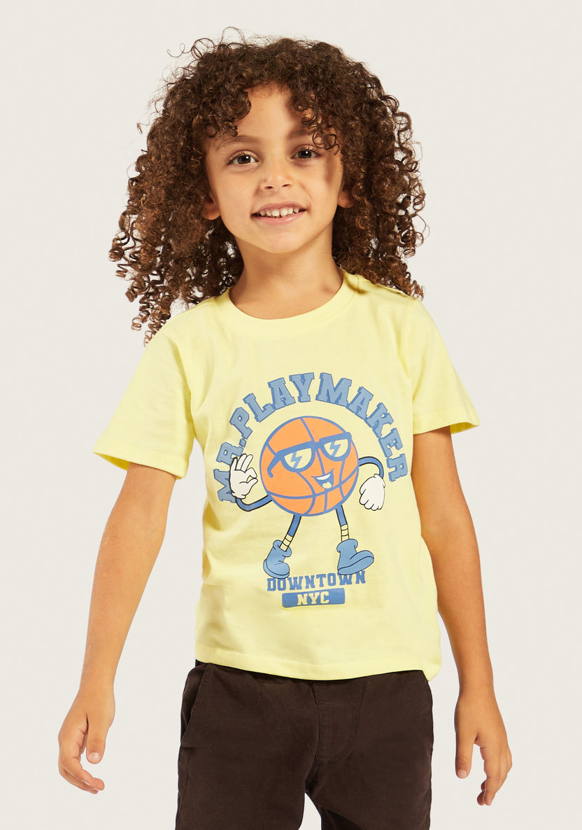 Juniors Basketball Print T-shirt with Short Sleeves - Set of 2-T Shirts-image-6