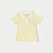 Juniors Striped Polo T-shirt with Short Sleeves-T Shirts-thumbnailMobile-0