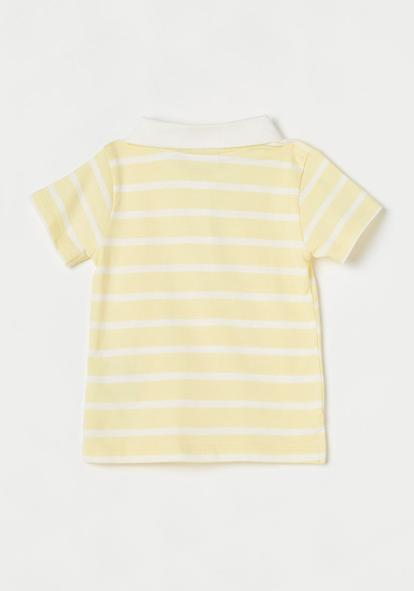 Juniors Striped Polo T-shirt with Short Sleeves-T Shirts-image-3