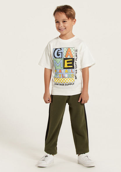 Juniors Gaming Print T-shirt with Short Sleeves-T Shirts-image-0