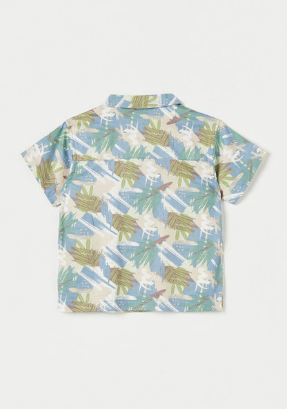 Juniors All-Over Print Shirt with Notch Collar and Short Sleeves-Shirts-image-3