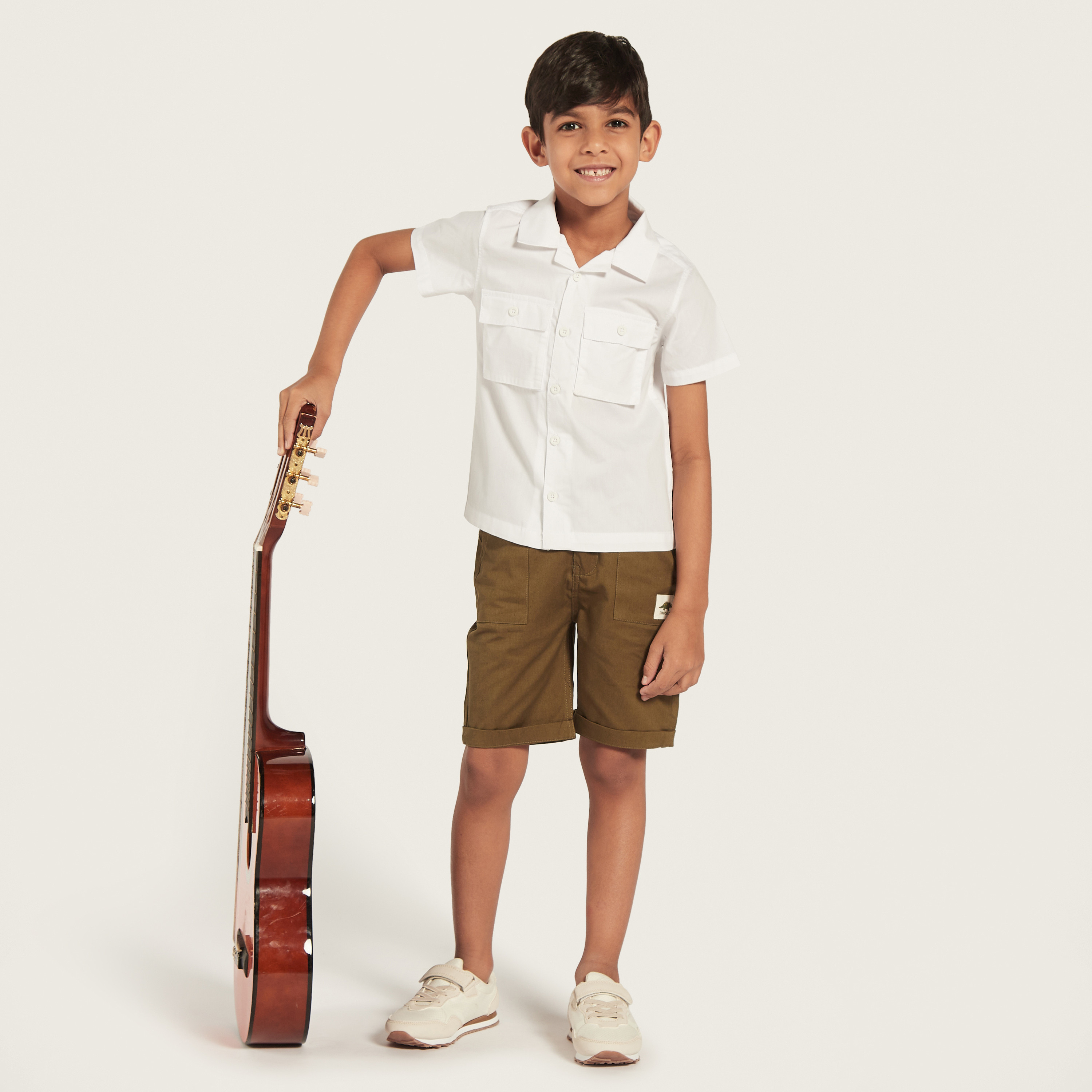 Juniors Printed Camp Collar Shirt with Short Sleeves-boys-clothing-shirts-image-2