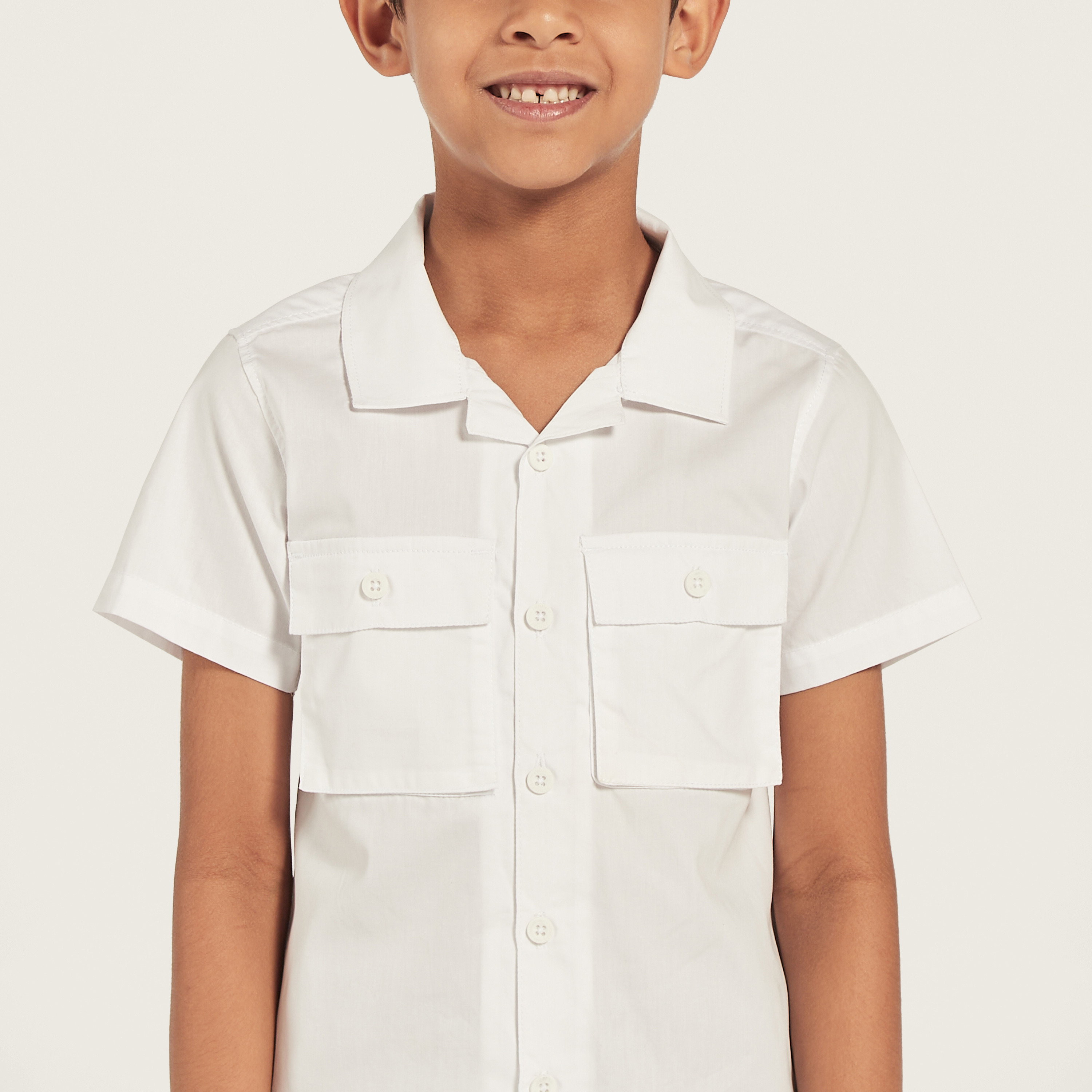 Juniors Printed Camp Collar Shirt with Short Sleeves-boys-clothing-shirts-image-3