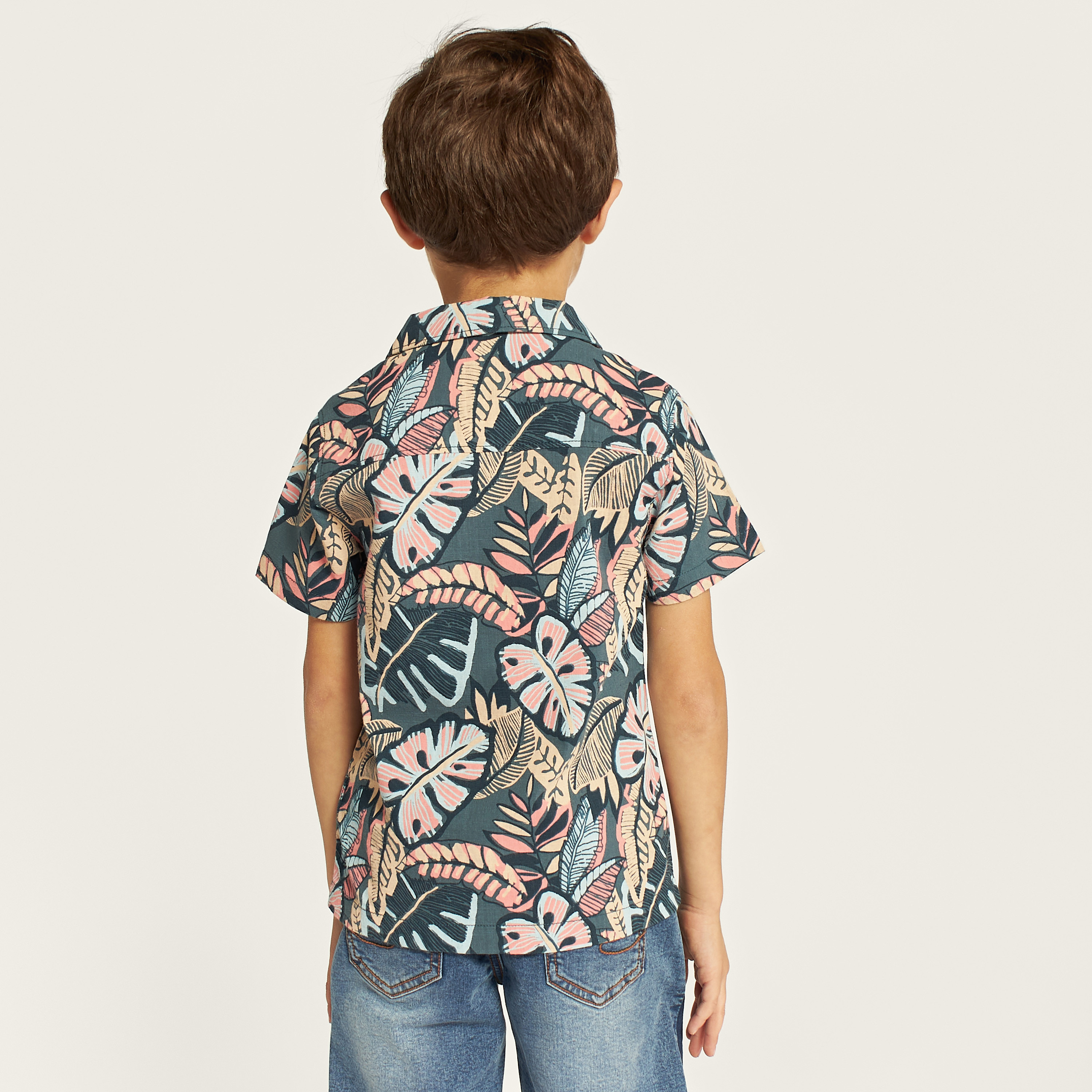 Juniors All-Over Tropical Print Shirt with Short Sleeves and Button Closure-boys-clothing-shirts-image-4