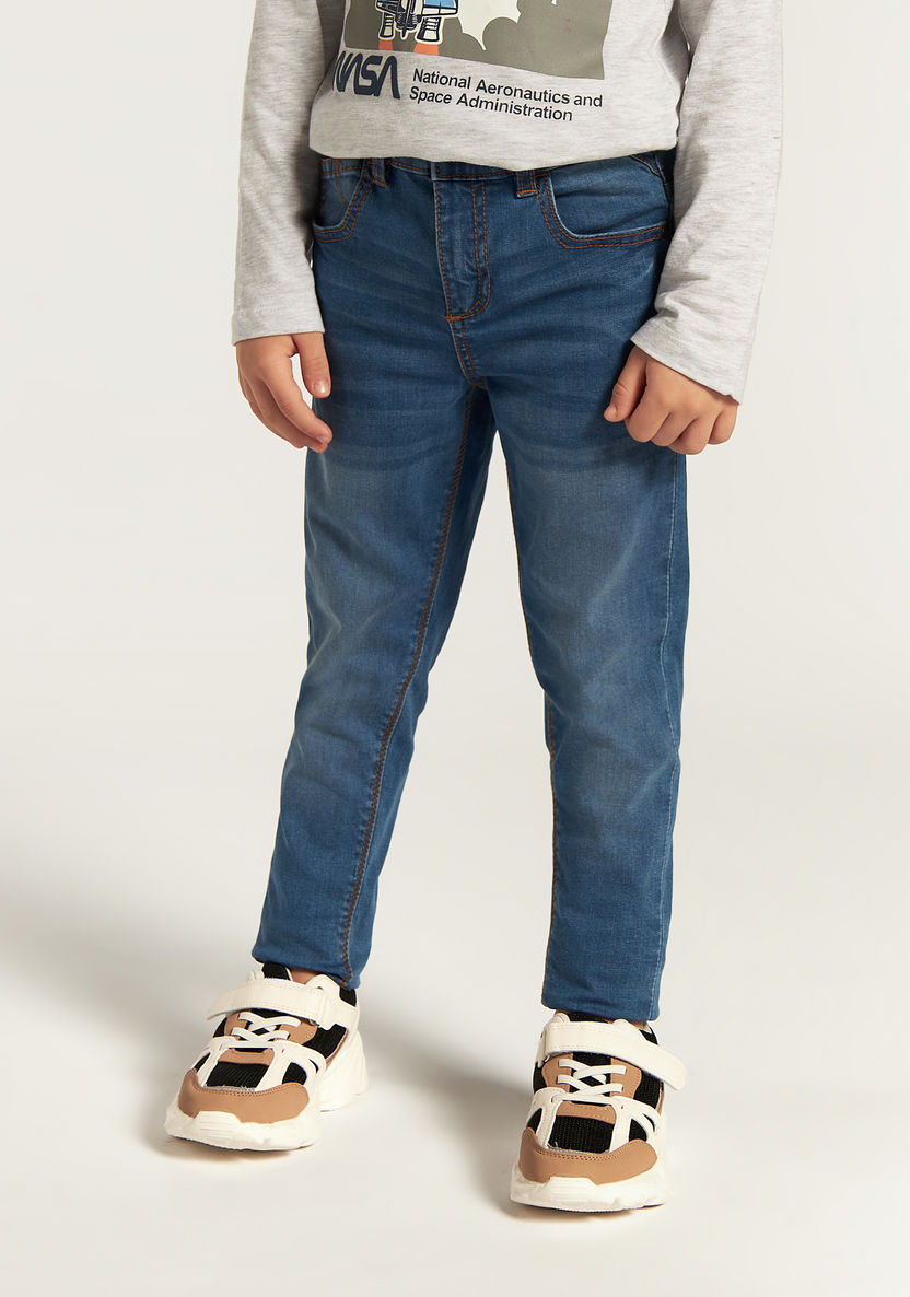 Juniors Solid Jeans with Button Closure and Pockets-Jeans-image-0