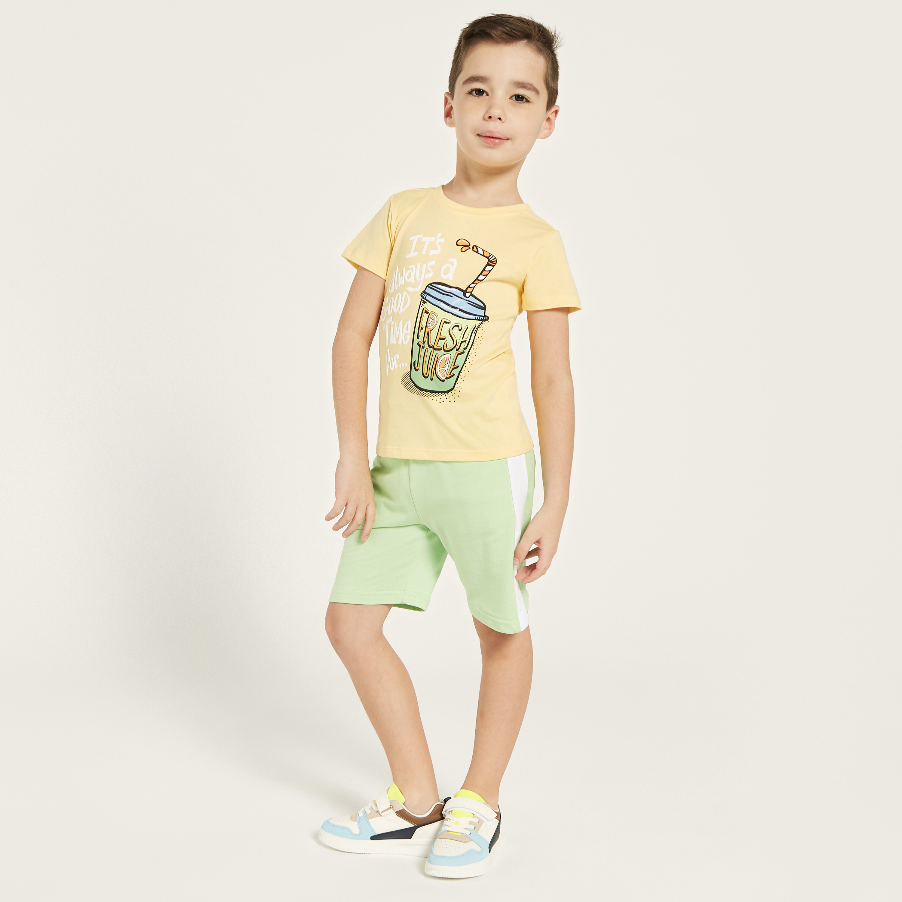 Juniors Solid Shorts with Drawstring Closure and Pockets-baby-boys-clothing-bottoms-shorts-image-1