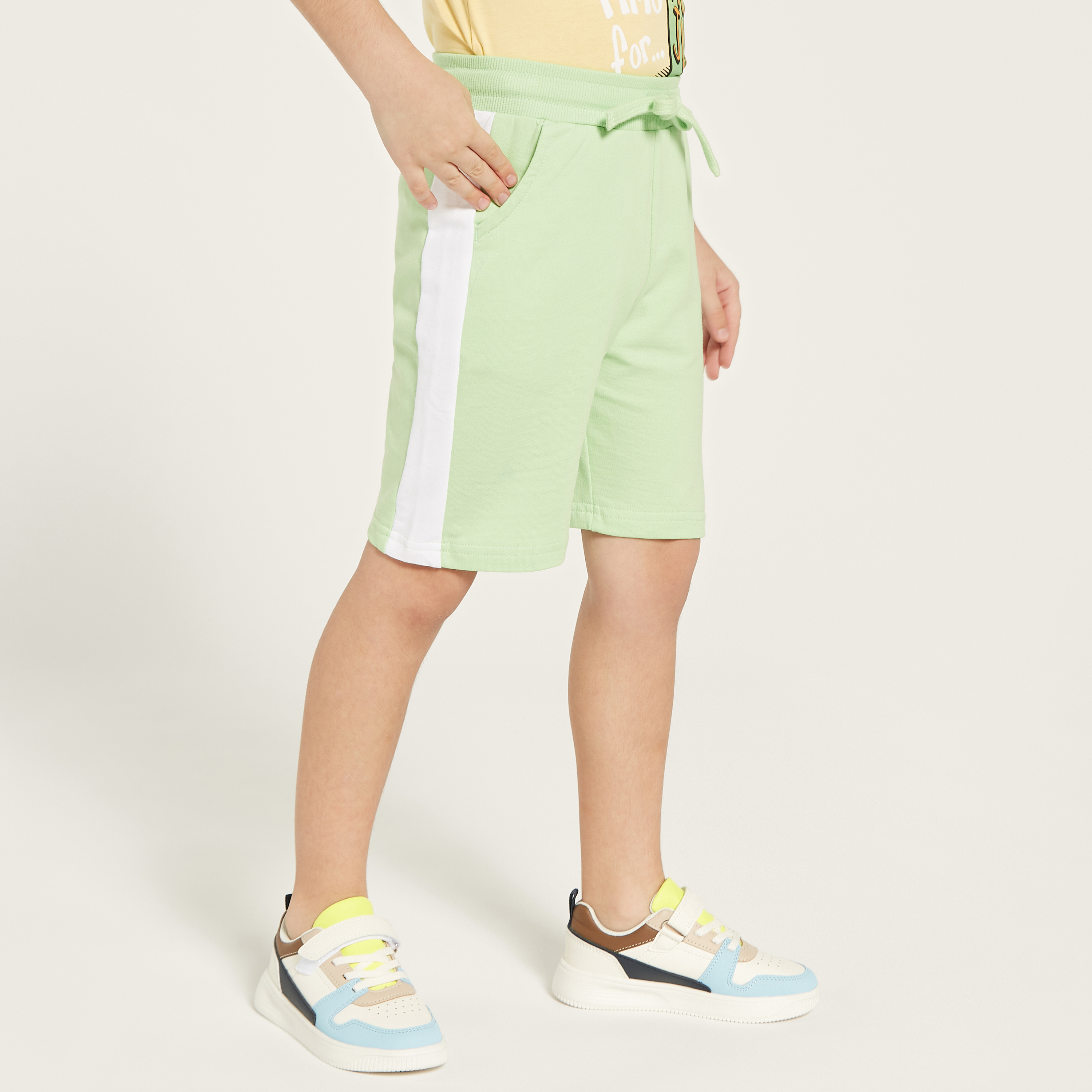 Juniors Solid Shorts with Drawstring Closure and Pockets-baby-boys-clothing-bottoms-shorts-image-2