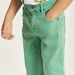 Juniors Solid Shorts with Button Closure and Pockets-Shorts-thumbnailMobile-2
