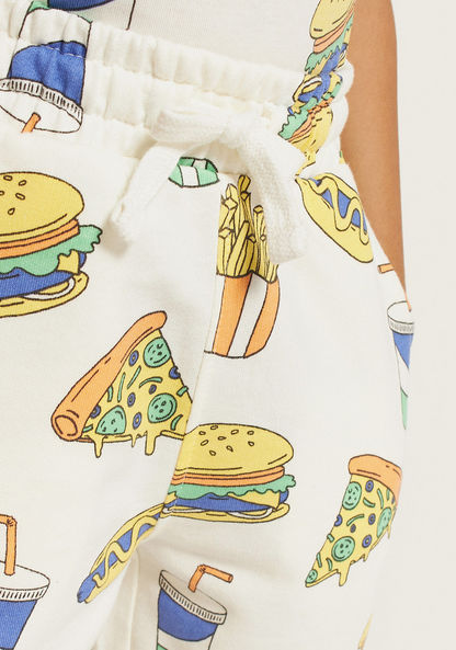 Juniors Fast Food Print Shorts with Drawstring Closure-Shorts-image-2