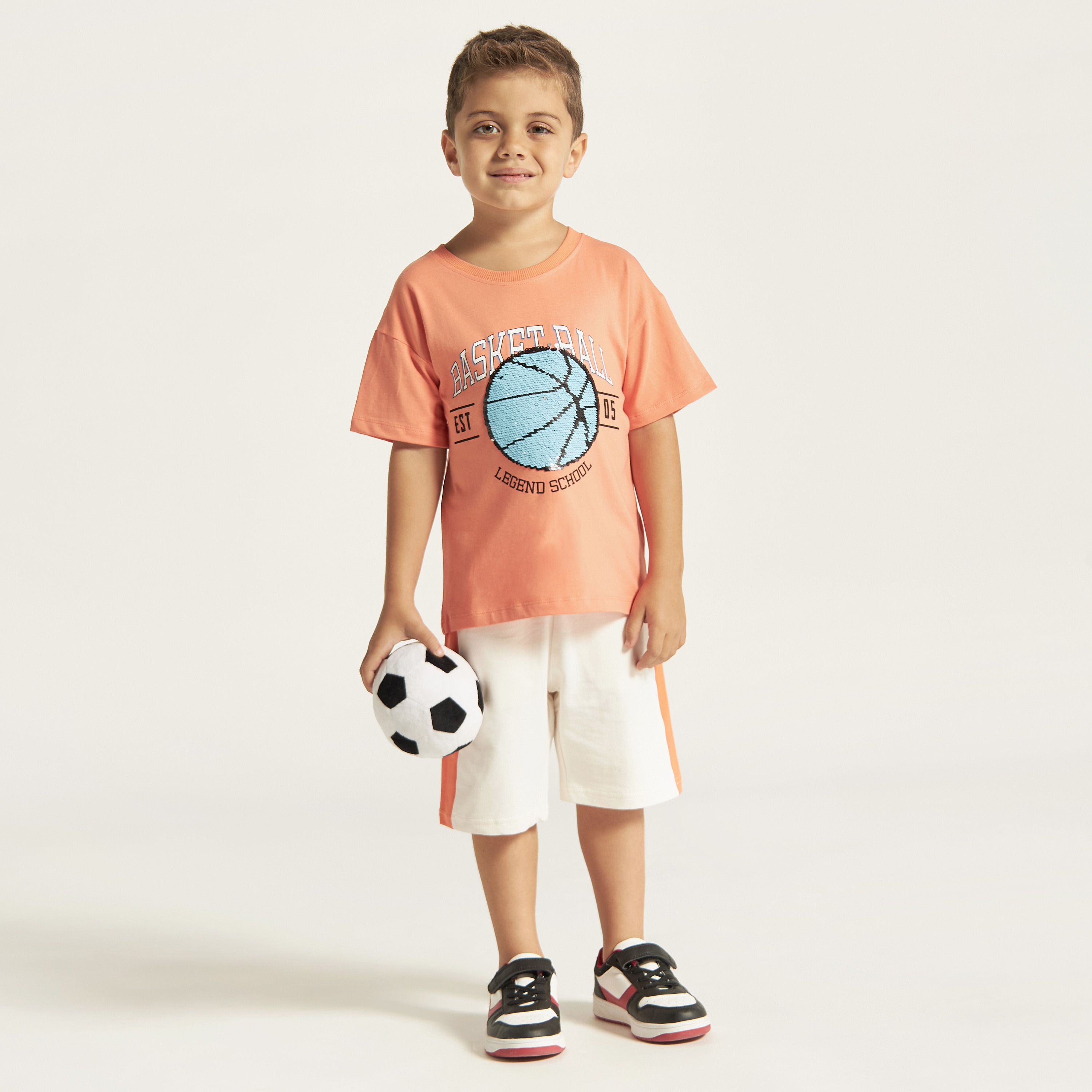 Juniors Panelled Shorts with Drawstring Closure and Pockets-baby-boys-clothing-bottoms-shorts-image-2
