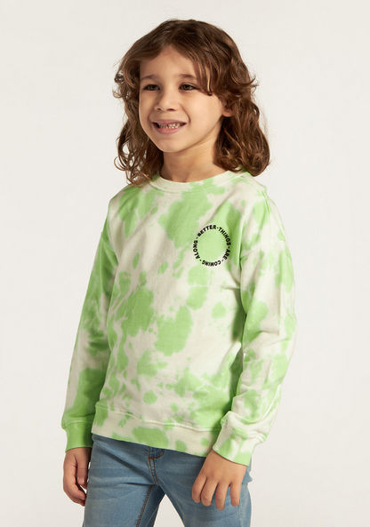 Juniors All-Over Printed Sweatshirt with Long Sleeves and Crew Neck-Sweatshirts-image-0