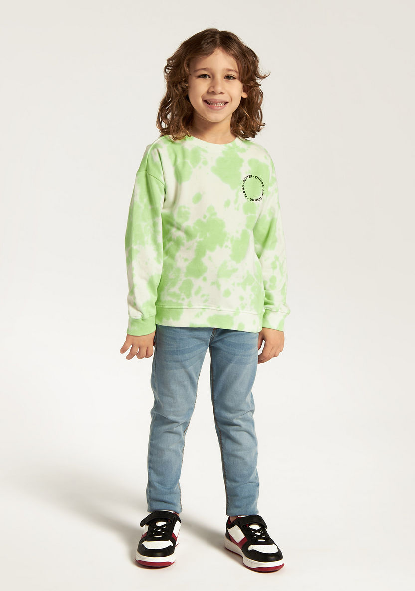 Juniors All-Over Printed Sweatshirt with Long Sleeves and Crew Neck-Sweatshirts-image-1
