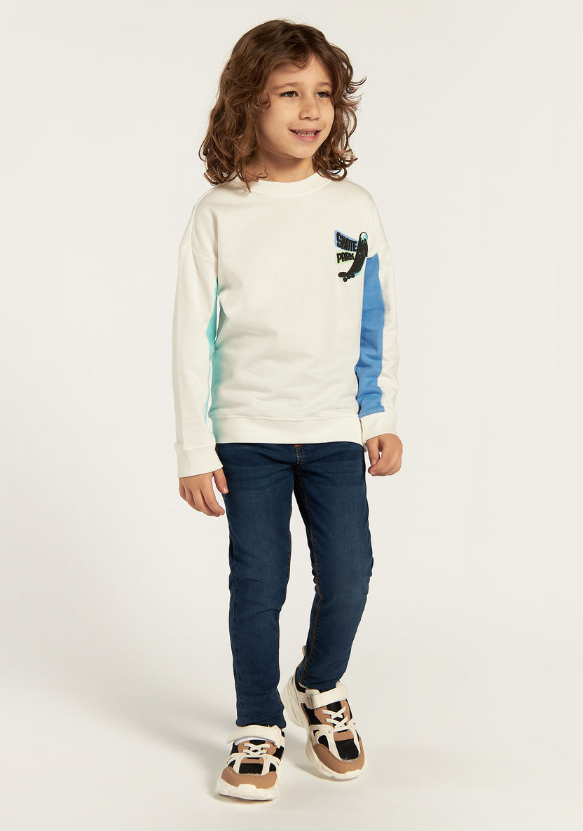Juniors Graphic Print Sweatshirt with Long Sleeves and Crew Neck-Sweatshirts-image-1