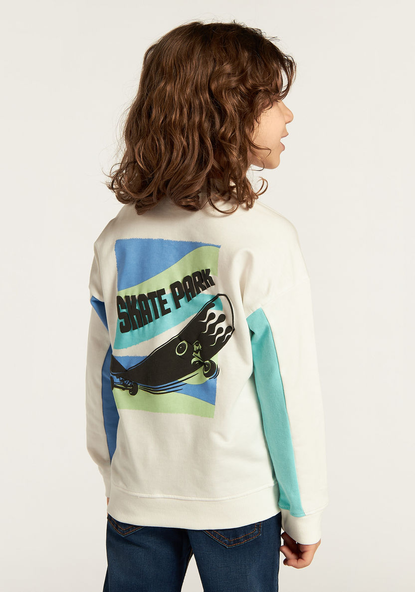 Juniors Graphic Print Sweatshirt with Long Sleeves and Crew Neck-Sweatshirts-image-3