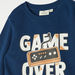 Juniors Typographic Print Sweatshirt with Crew Neck and Long Sleeves-Sweatshirts-thumbnailMobile-1