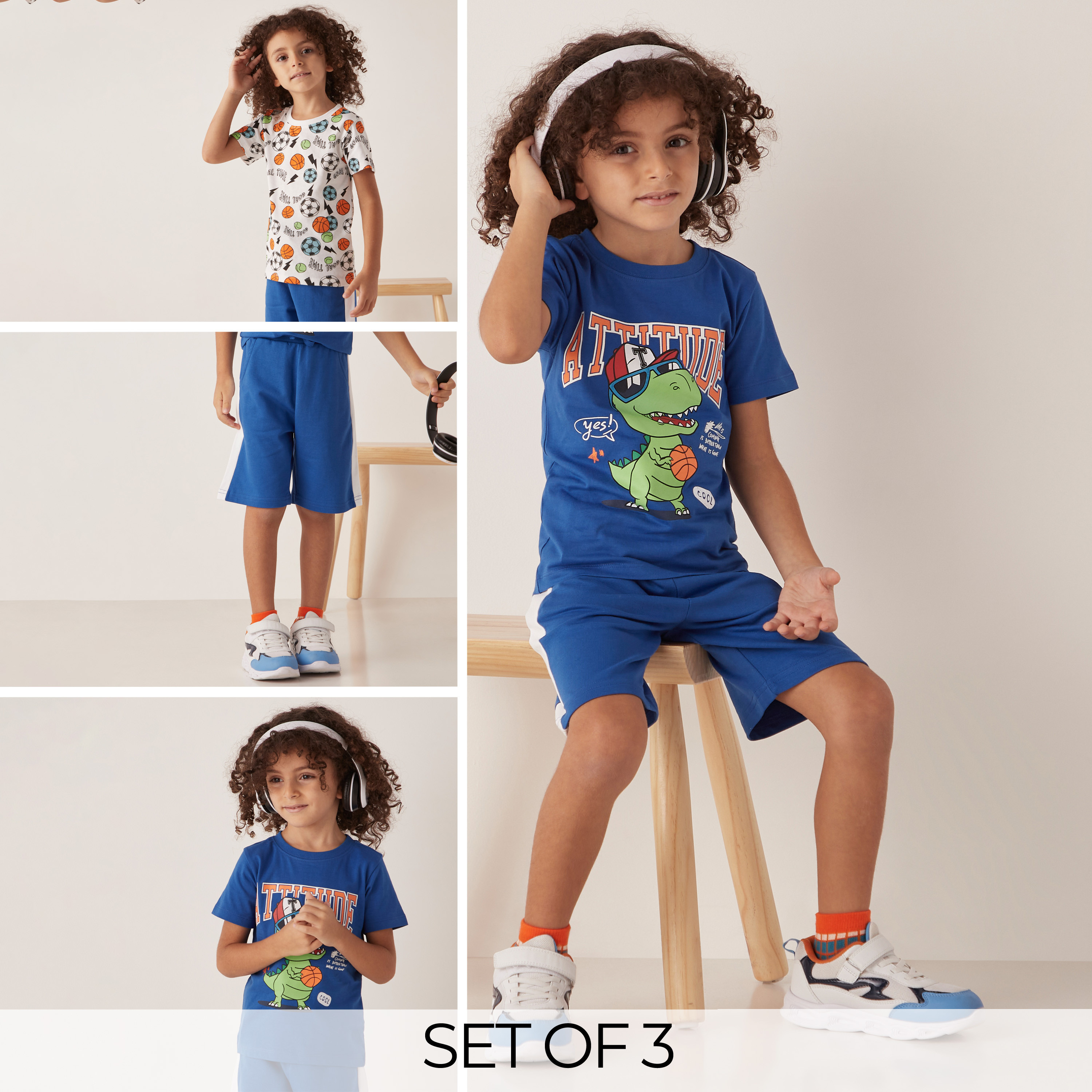 Juniors 3-Piece Printed T-shirt and Shorts Set-boys-clothing-setsandcoords-image-1