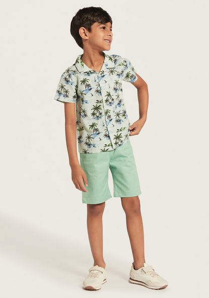 Juniors All-Over Tropical Print Shirt and Shorts Set-Clothes Sets-image-0