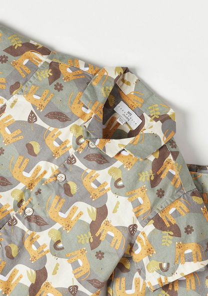 Juniors Printed Short Sleeves Shirt and Shorts Set-Clothes Sets-image-1
