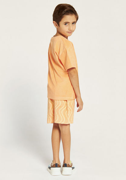 Juniors Printed T-shirt and Shorts Set-Clothes Sets-image-4