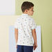 Juniors Dino Print Polo T-shirt with Short Sleeves-T Shirts-thumbnail-3