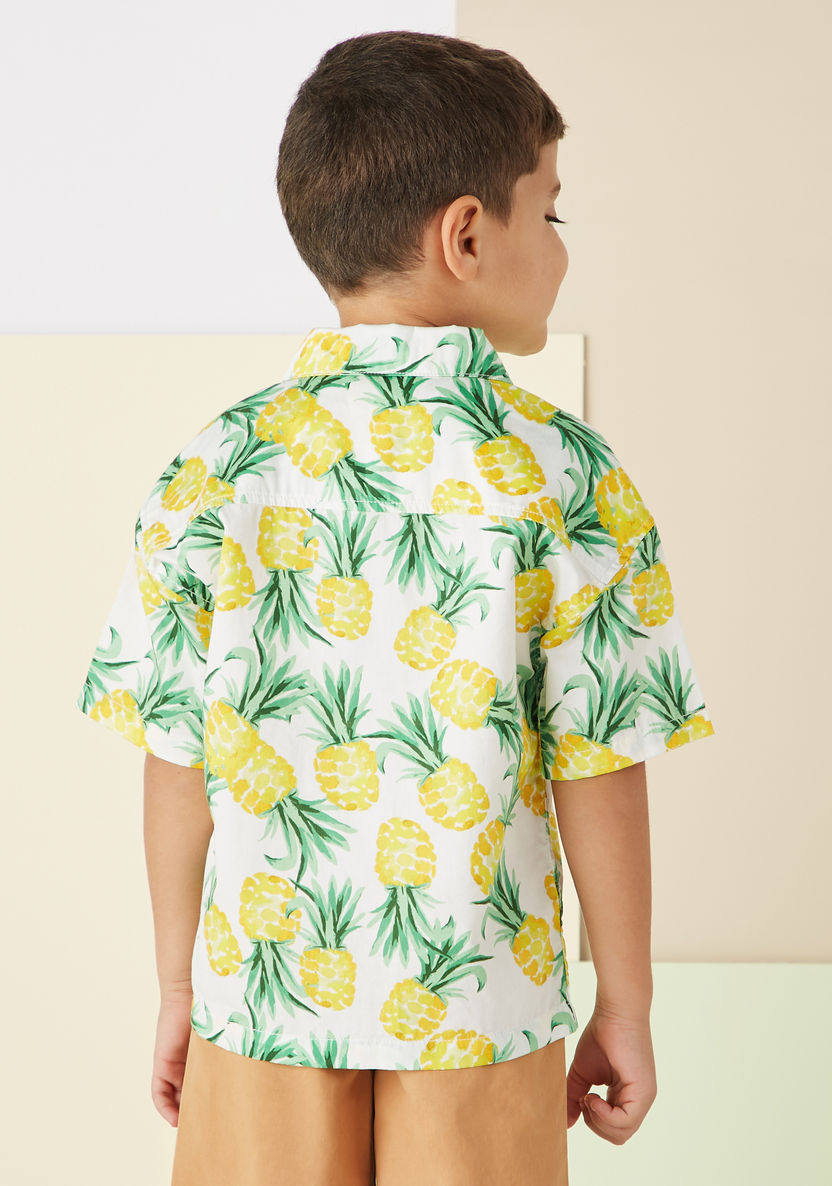 Juniors All-Over Tropical Print Shirt with Short Sleeves-Shirts-image-3