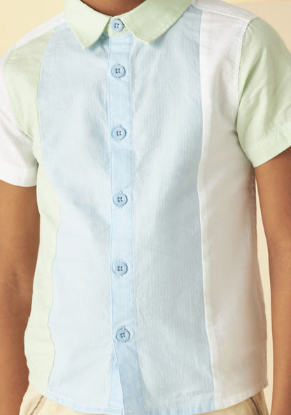 Juniors Colorblock Shirt with Short Sleeves-Shirts-image-2