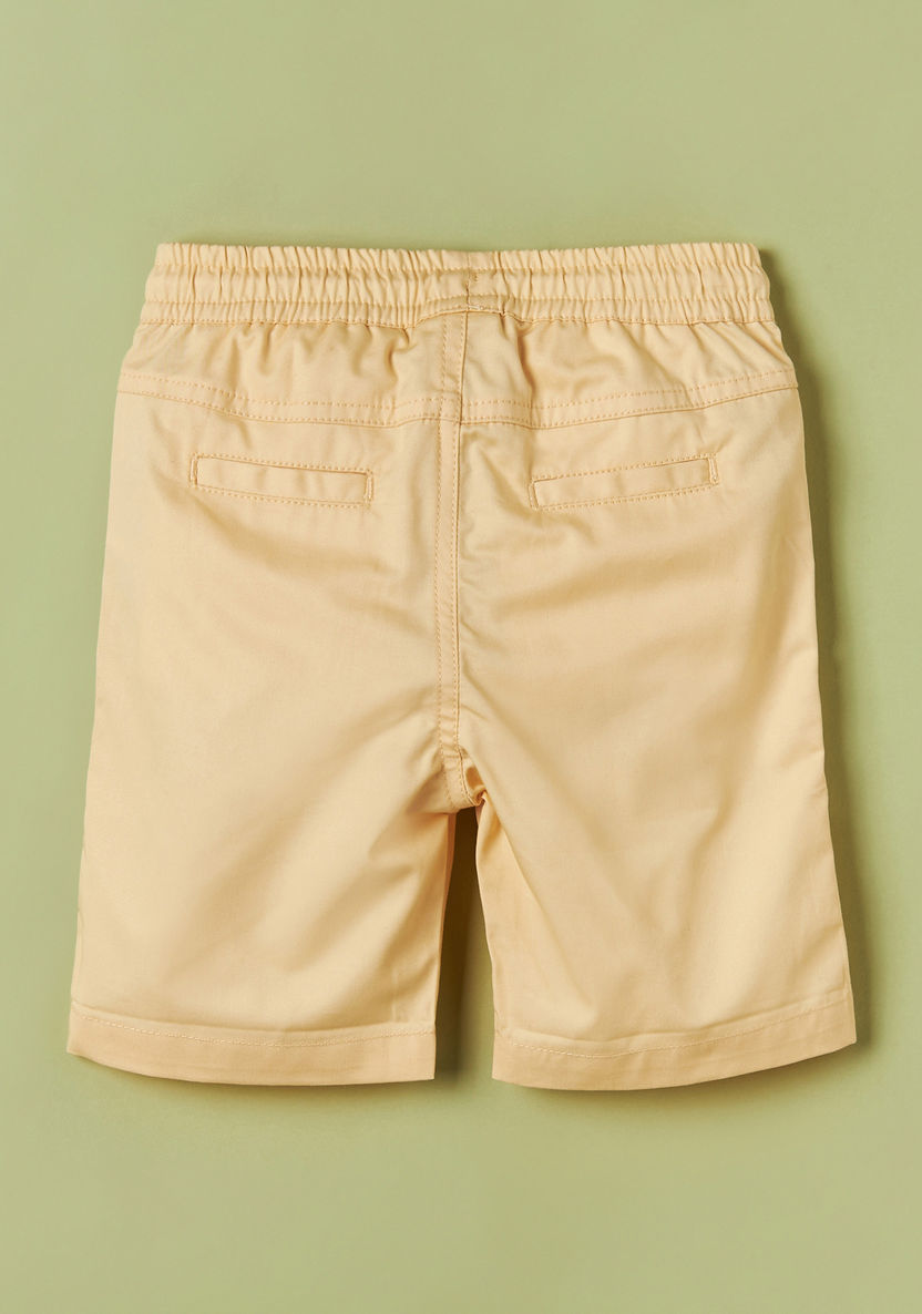 Juniors Solid Shorts with Pockets and Drawstring Closure-Shorts-image-2