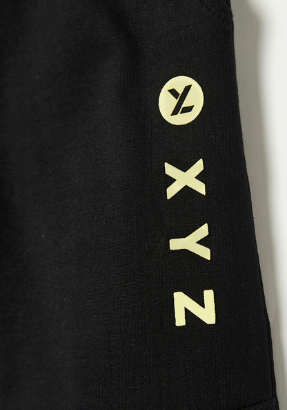 XYZ Printed Joggers with Drawstring Closure-Bottoms-image-1