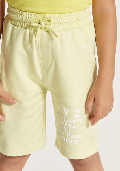 XYZ Slogan Print Shorts with Elasticated Drawstring Waist-Shorts-image-2