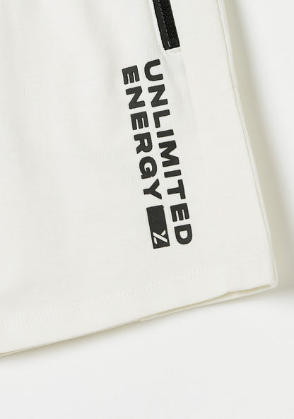 XYZ Printed Shorts with Drawstring Closure and Pockets-Bottoms-image-1