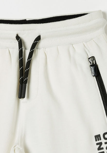 XYZ Printed Shorts with Drawstring Closure and Pockets-Bottoms-image-2