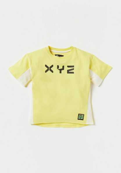 XYZ Printed Crew Neck T-shirt and Shorts Set-Clothes Sets-image-1