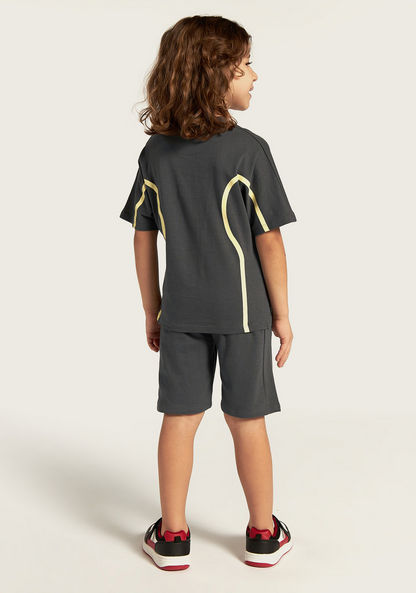 XYZ Printed Short Sleeves T-shirt and Shorts Set-Clothes Sets-image-4