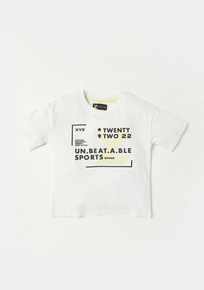XYZ Printed Crew Neck T-shirt and Shorts Set-Sets-image-1