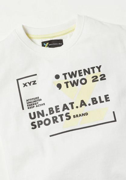 XYZ Printed Crew Neck T-shirt and Shorts Set-Sets-image-3