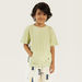 Eligo Textured T-shirt with Kangaroo Pockets and Round Neck-T Shirts-thumbnailMobile-0