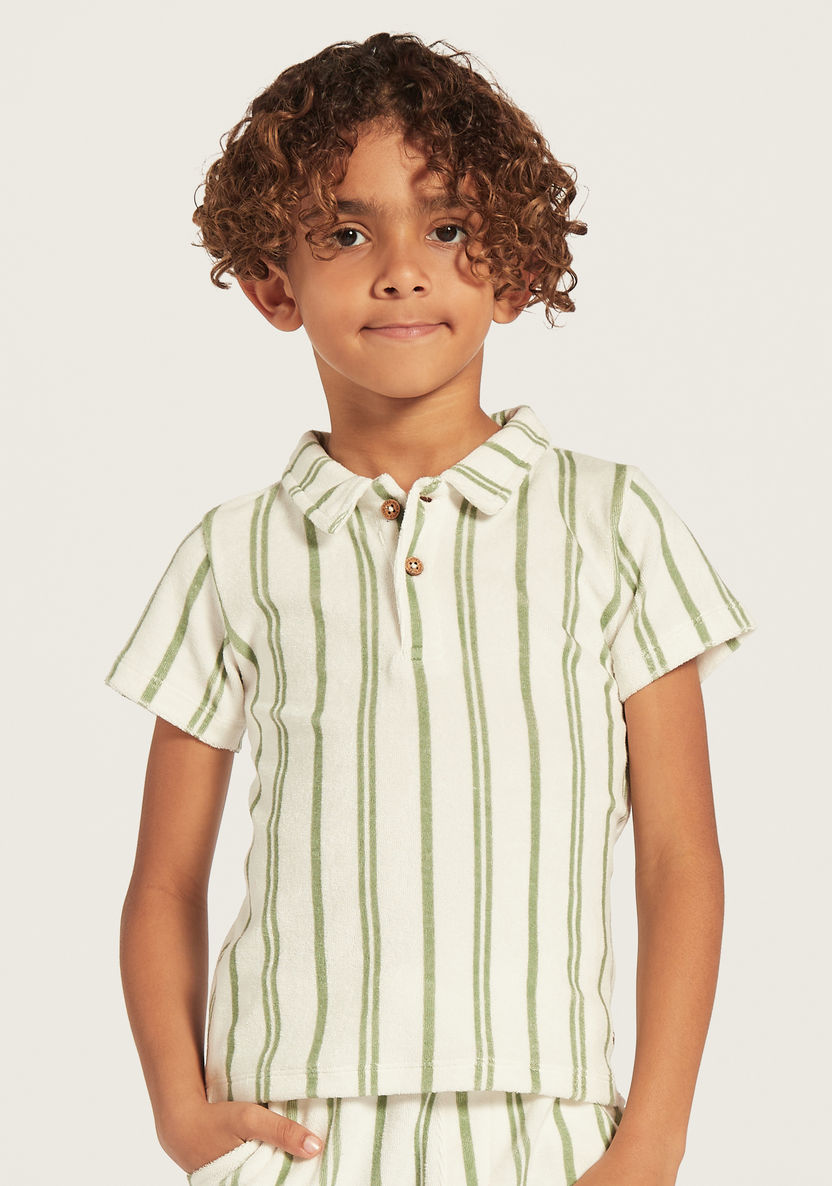 Eligo Striped Polo T-shirt and Shorts Set-Clothes Sets-image-1