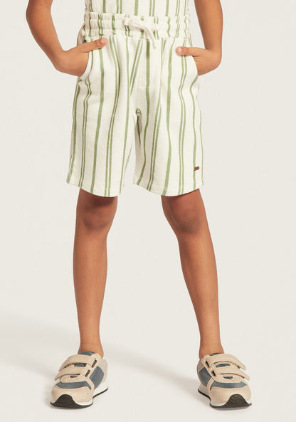 Eligo Striped Polo T-shirt and Shorts Set-Clothes Sets-image-2