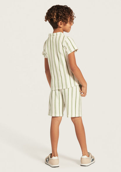 Eligo Striped Polo T-shirt and Shorts Set-Clothes Sets-image-4