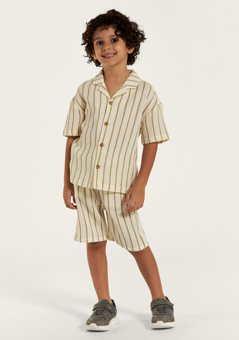 Eligo Striped Shirt and Shorts Set-Clothes Sets-image-0