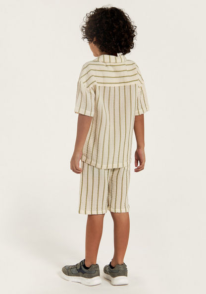 Eligo Striped Shirt and Shorts Set-Clothes Sets-image-4