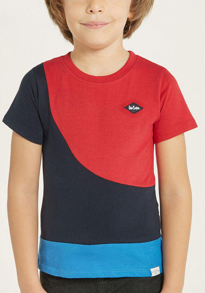 Lee Cooper Colourblock Crew Neck T-shirt with Short Sleeves-T Shirts-image-2