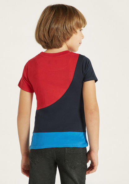 Lee Cooper Colourblock Crew Neck T-shirt with Short Sleeves-T Shirts-image-3