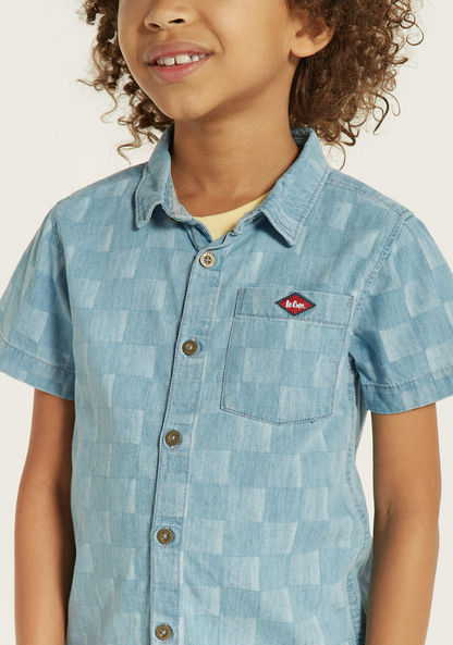Lee Cooper Checked Shirt with Short Sleeves-Shirts-image-2