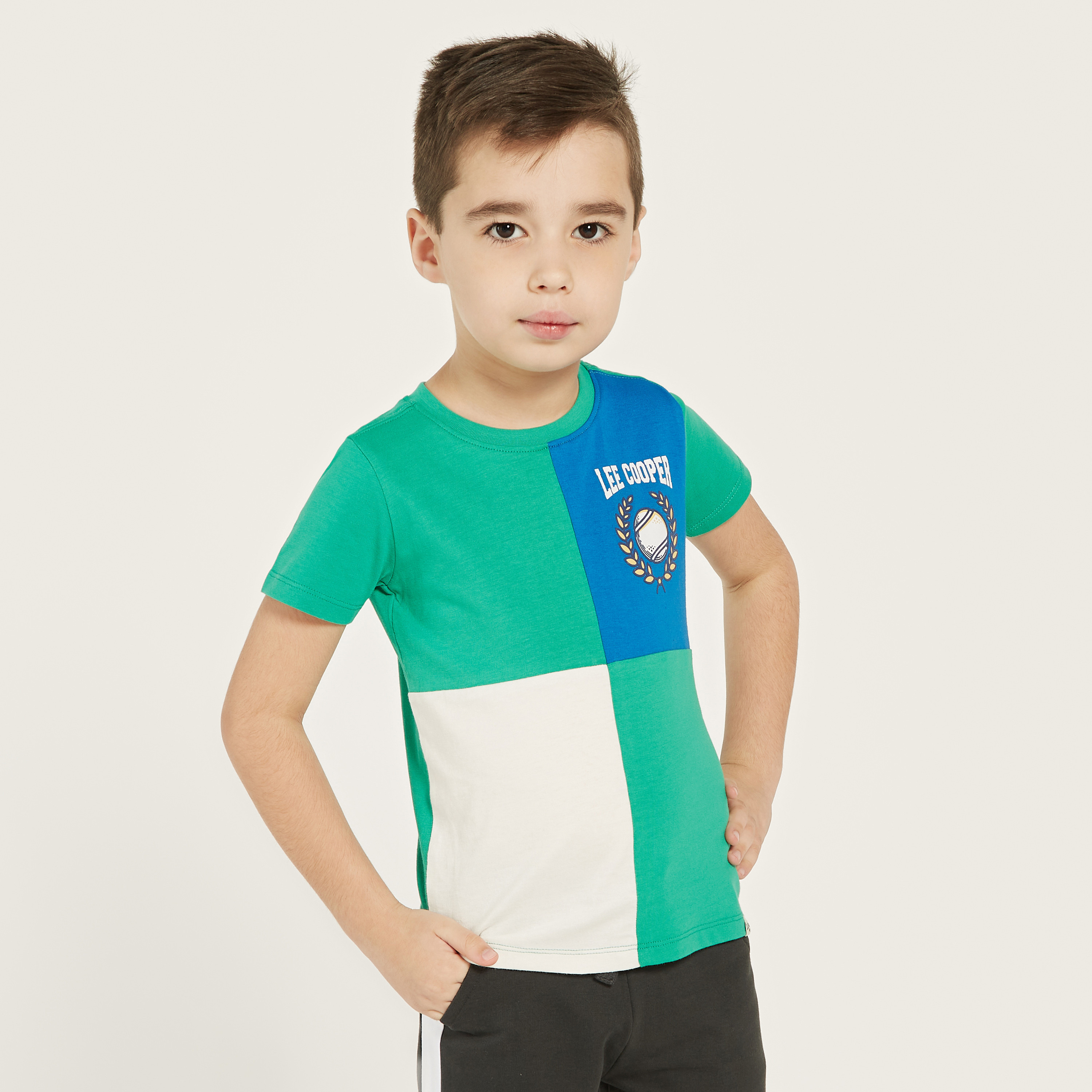 Lee Cooper Colourblock T-shirt and Shorts Set-boys-clothing-setsandcoords-image-2