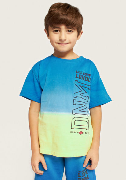 Lee Cooper Logo Print Crew Neck T-shirt and Shorts Set-Clothes Sets-image-1