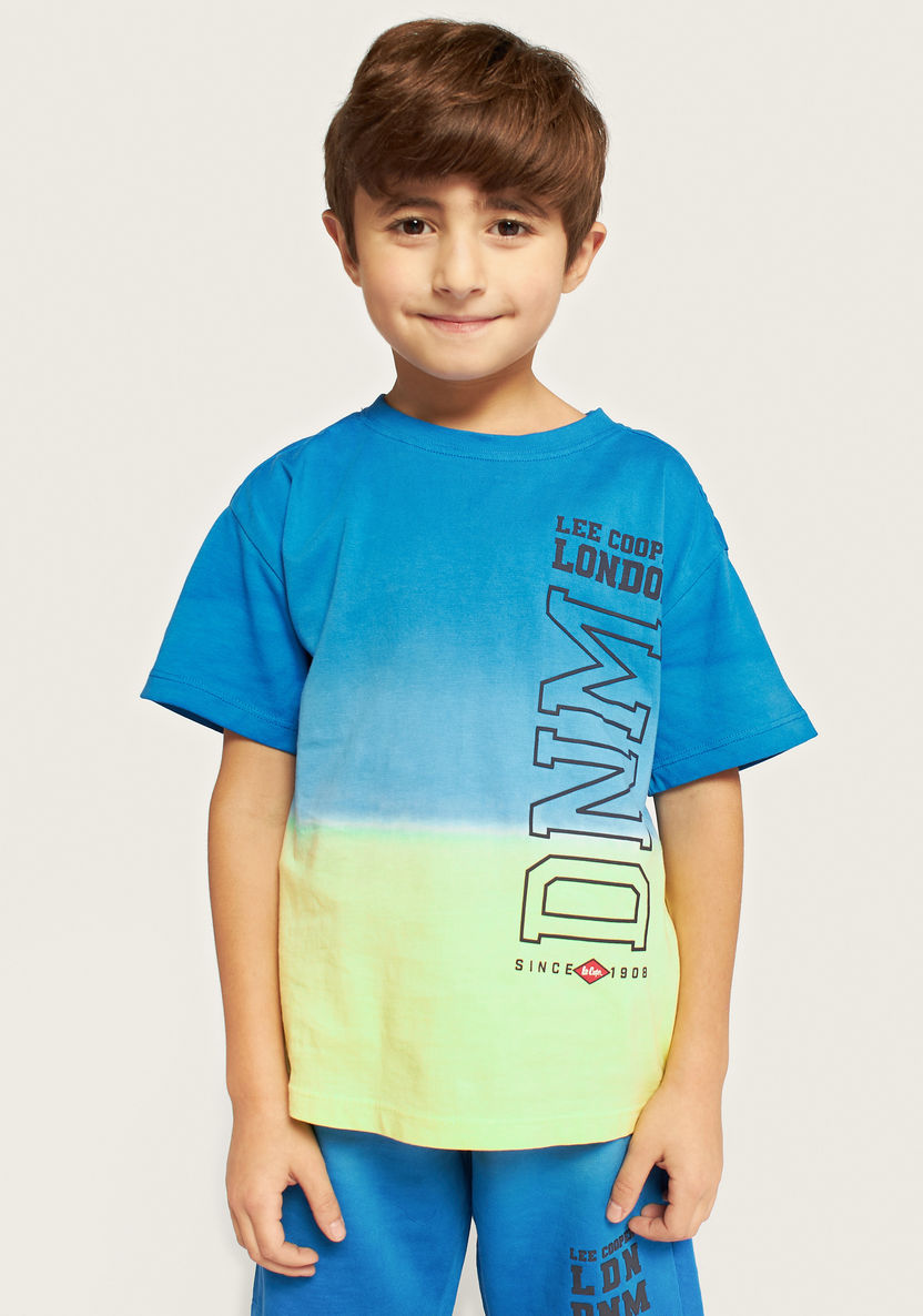 Lee Cooper Logo Print Crew Neck T-shirt and Shorts Set-Clothes Sets-image-1