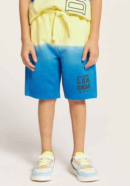 Lee Cooper Logo Print Crew Neck T-shirt and Shorts Set-Clothes Sets-image-2