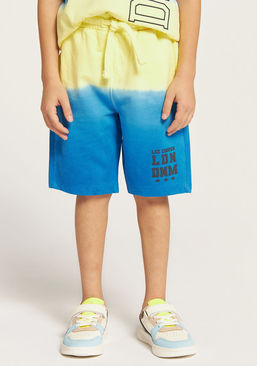 Lee Cooper Logo Print Crew Neck T-shirt and Shorts Set-Clothes Sets-image-2