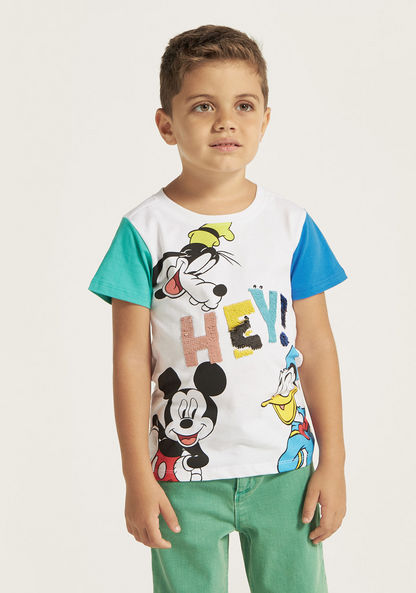 Disney Mickey and Friends Sequin Embellished T-shirt-T Shirts-image-0
